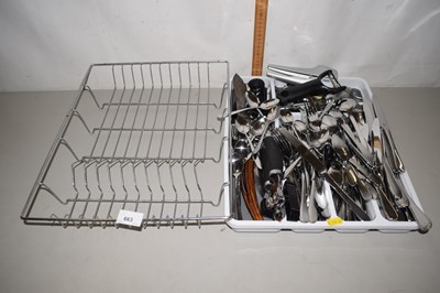 Lot 663 - Quantity of assorted flat ware and kitchen...