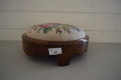 Lot 25 - SMALL VICTORIAN CIRCULAR FOOT STOOL WITH...