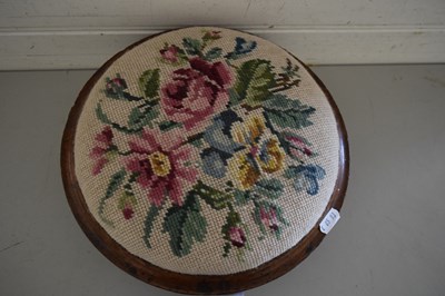 Lot 25 - SMALL VICTORIAN CIRCULAR FOOT STOOL WITH...