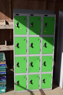 Lot 387 - Stack of twelve lockable lockers