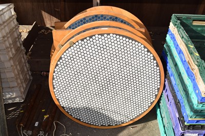 Lot 389 - Six cafe table tops