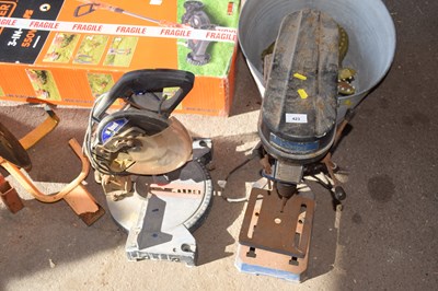 Lot 423 - Bench drill together with a chop saw