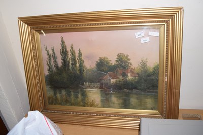 Lot 689 - Study of a water mill and trees, signed J...