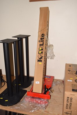 Lot 694 - Lighting stand, caravan wheel locks etc