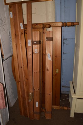 Lot 735 - A pine double bed frame to include mattress