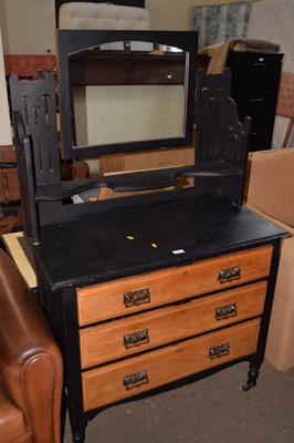 Lot 795 - Three drawer mirror backed dressing table