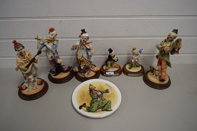Lot 43 - COLLECTION OF SIX MODERN MODEL CLOWNS AND A...