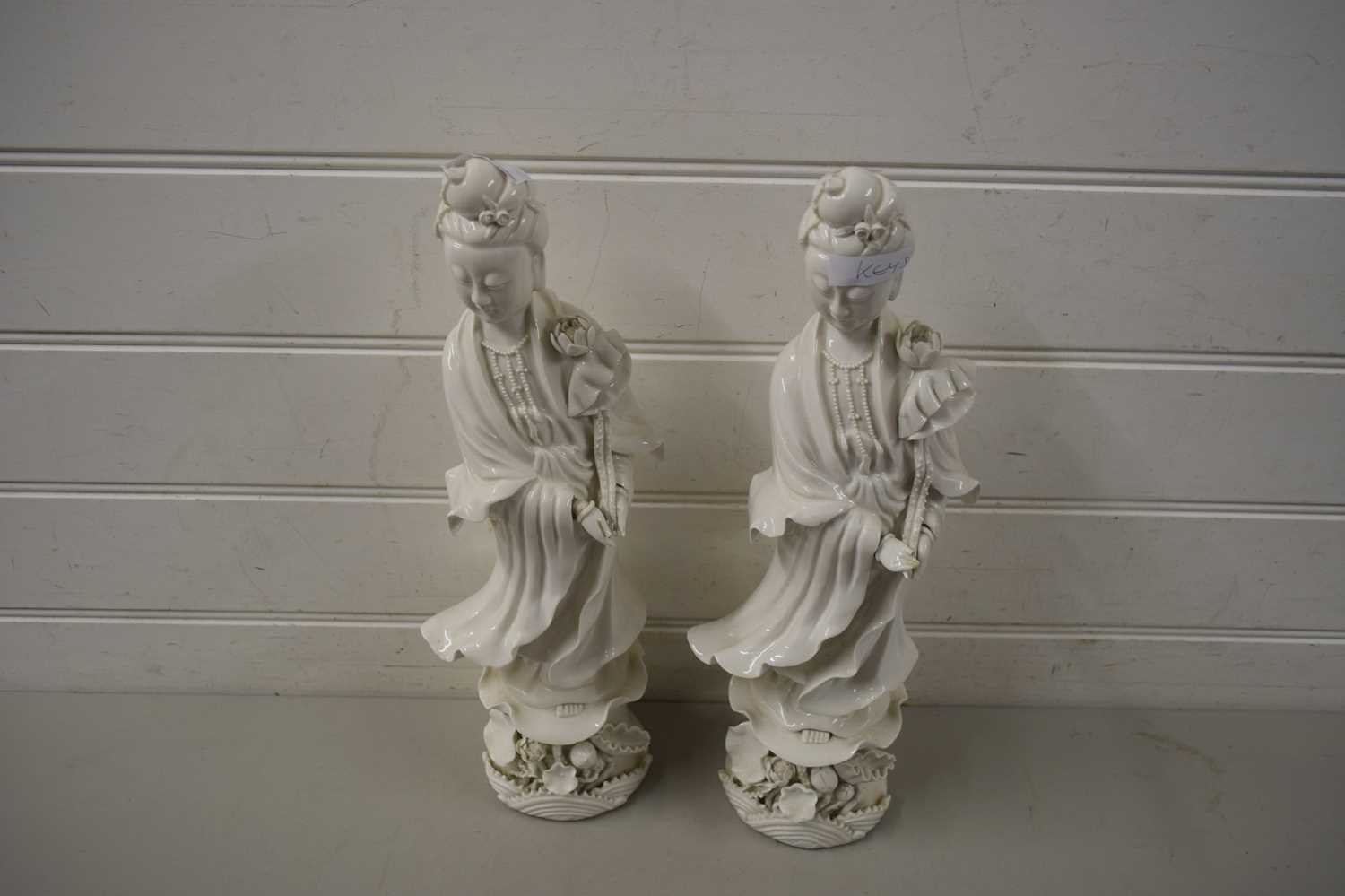 Lot 51 - PAIR OF CHINESE BLANC DE CHINE FIGURES (A/F)