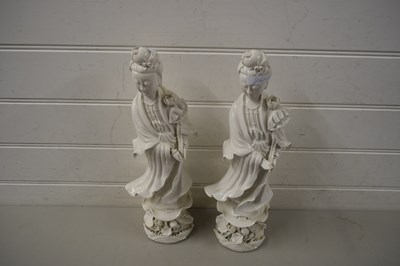 Lot 51 - PAIR OF CHINESE BLANC DE CHINE FIGURES (A/F)