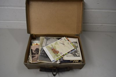 Lot 53 - SMALL CASE CONTAINING POSTCARDS AND VINTAGE...