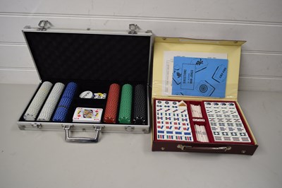 Lot 56 - CASE VARIOUS CASINO GAMING CHIPS AND A CASED...