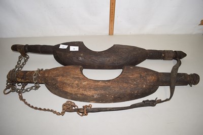 Lot 37 - Two vintage wooden yokes