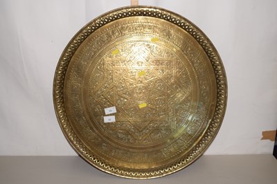 Lot 38 - A Benares brass serving tray