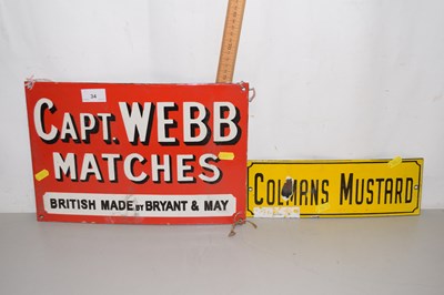 Lot 34 - Two small enamel signs, one marked Captain...