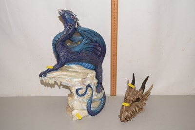 Lot 77 - A porcelain dragon model and a further...