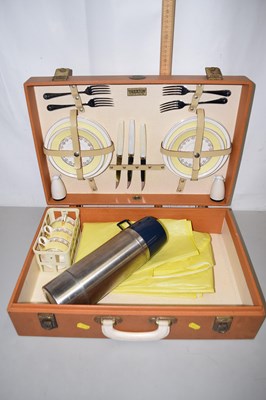 Lot 129 - A vintage fitted picnic case