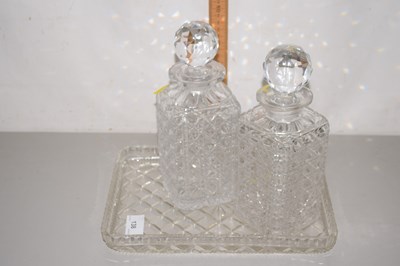 Lot 138 - A pair of spirit decanters and a glass...