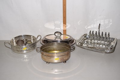 Lot 143 - Mixed Lot: Silver plated entree dishes,...