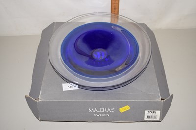 Lot 187 - A Swedish Maleras blue tinted glass bowl