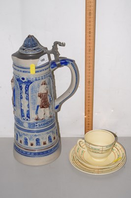 Lot 188 - A Clarice Cliff gilt decorated trio together...