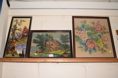 Lot 194 - Three framed vintage tapestry pictures