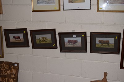 Lot 222 - Set of four coloured prints of cattle