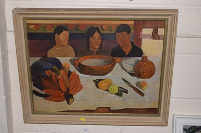 Lot 224 - 20th Century School figures seated at a table,...