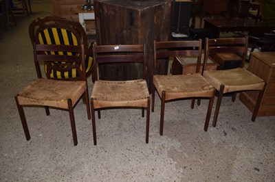 Lot 230 - A set of four retro dining chairs