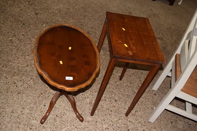 Lot 265 - A yew wood veneered pedestal table together...