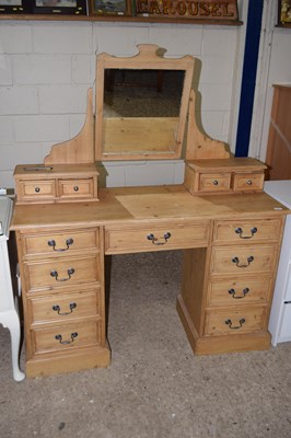 Lot 272 - Modern pine twin pedestal dressing table