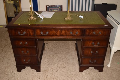 Lot 274 - A reproduction mahogany twin pedestal office...