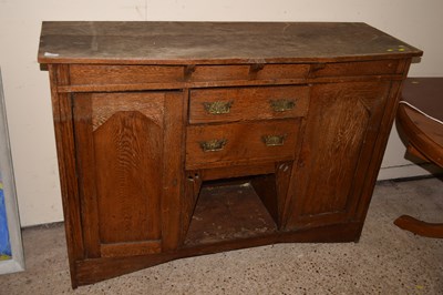 Lot 286 - A late Victorian oak sideboard with two doors,...