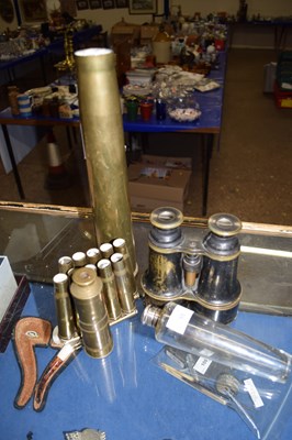 Lot 98 - A group lot to include brass shell case,...