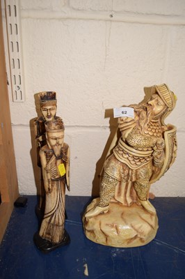 Lot 62 - A pair of Chinese bone figures of sages...