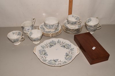 Lot 502 - A Royal Albert silver maple tea set together...