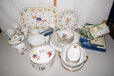 Lot 529 - Two shelves of Royal Worcester Evesham table...