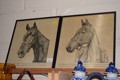 Lot 533 - Two framed prints racehorses Golden Miller and...
