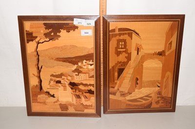 Lot 564 - A pair of inlaid pictures