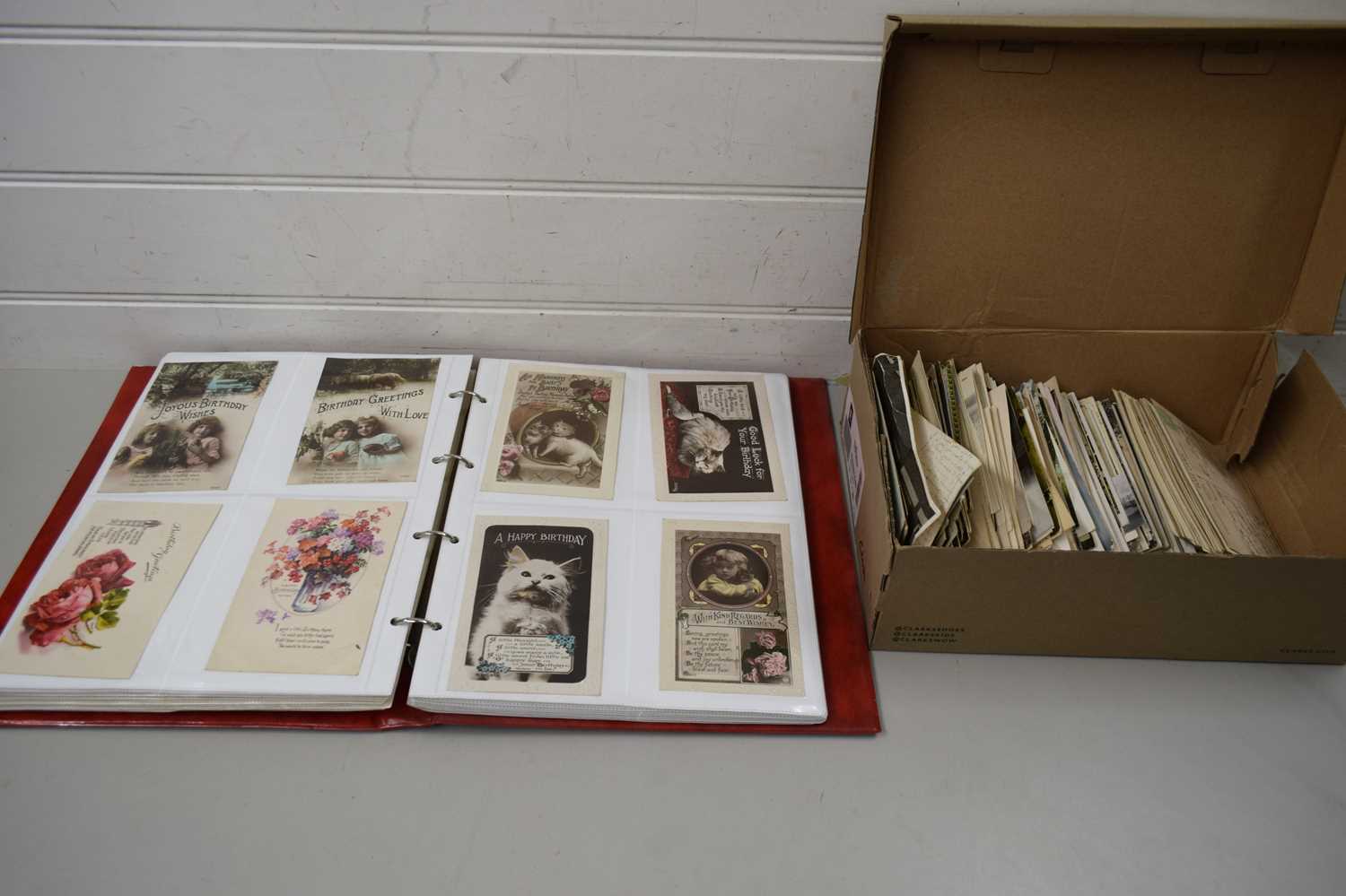 Lot 76 - ONE ALBUM AND ONE BOX VARIOUS POSTCARDS