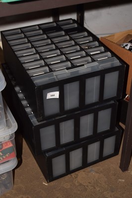 Lot 580 - Three small multi-drawer chests containing...