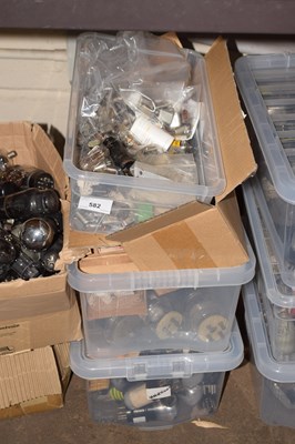 Lot 582 - Three plastic boxes of various vintage valves