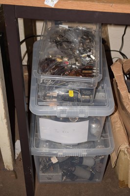Lot 584 - Three plastic boxes of various vintage valves