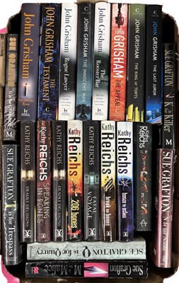 Lot 875 - ONE BOX: Hardback crime fiction firsts,...