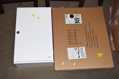 Lot 683 - A boxed garden metal fence and a small wall...