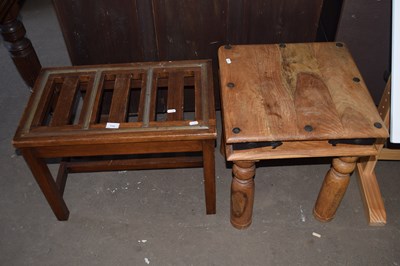 Lot 715 - A hardwood luggage stand and a Sheesham...