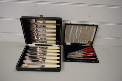 Lot 83 - CASED SET OF SILVER PLATED FISH CUTLERY...