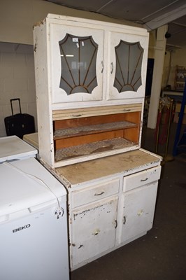 Lot 726 - Retro white painted kitchen cabinet with...