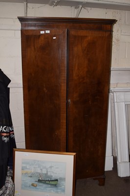 Lot 732 - A 20th Century mahogany veneered wardrobe