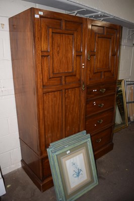 Lot 735 - A late Victorian mahogany combination wardrobe...