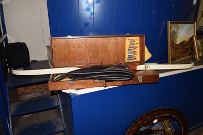 Lot 755 - A Stag bow together with a wooden case of...